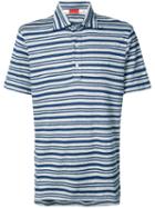 Isaia - Striped Polo Top - Men - Cotton/linen/flax - L, Grey, Cotton/linen/flax