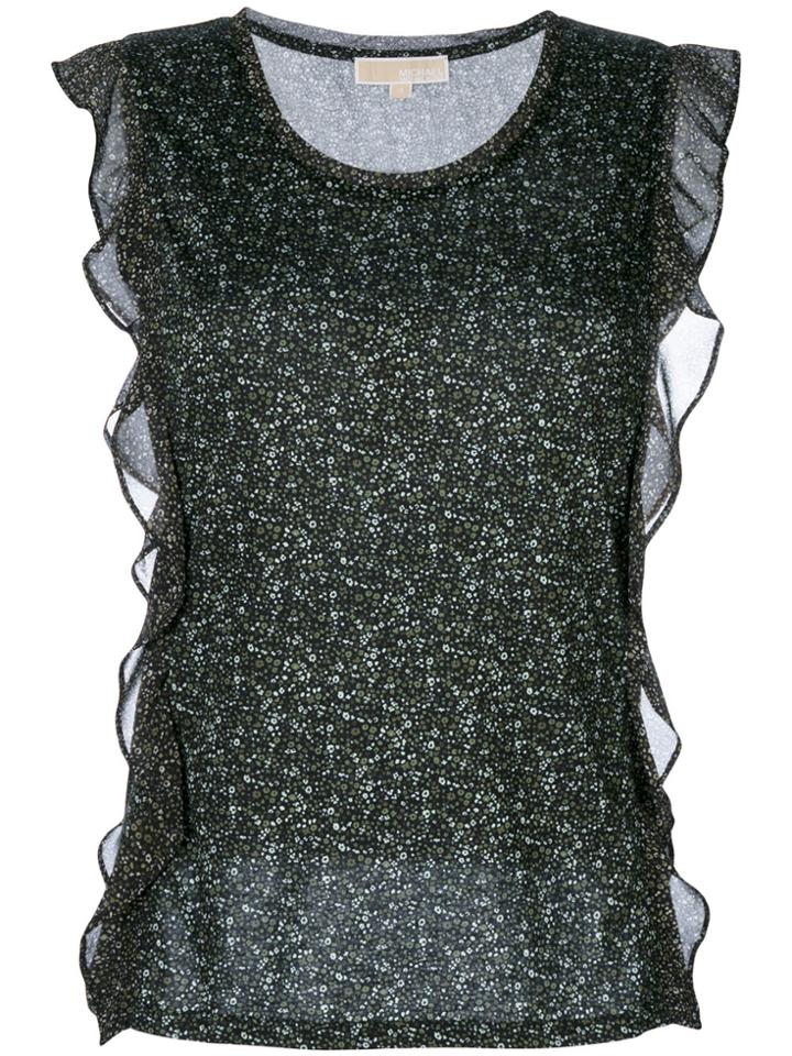 Michael Michael Kors Sleeveless Ruffle Blouse - Green