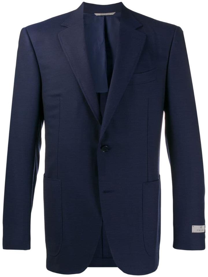 Canali Wool Single Breasted Blazer - Blue