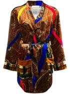 Pierre-louis Mascia Embroidered Belted Coat - Yellow & Orange