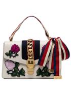 Gucci Small Sylvie Floral Embroidered Shoulder Bag - Nude & Neutrals