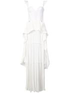 Vera Wang Ruffle Maxi Dress - White