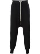 Rick Owens Drkshdw Drop-crotch Track Pants, Men's, Size: Medium, Black, Cotton