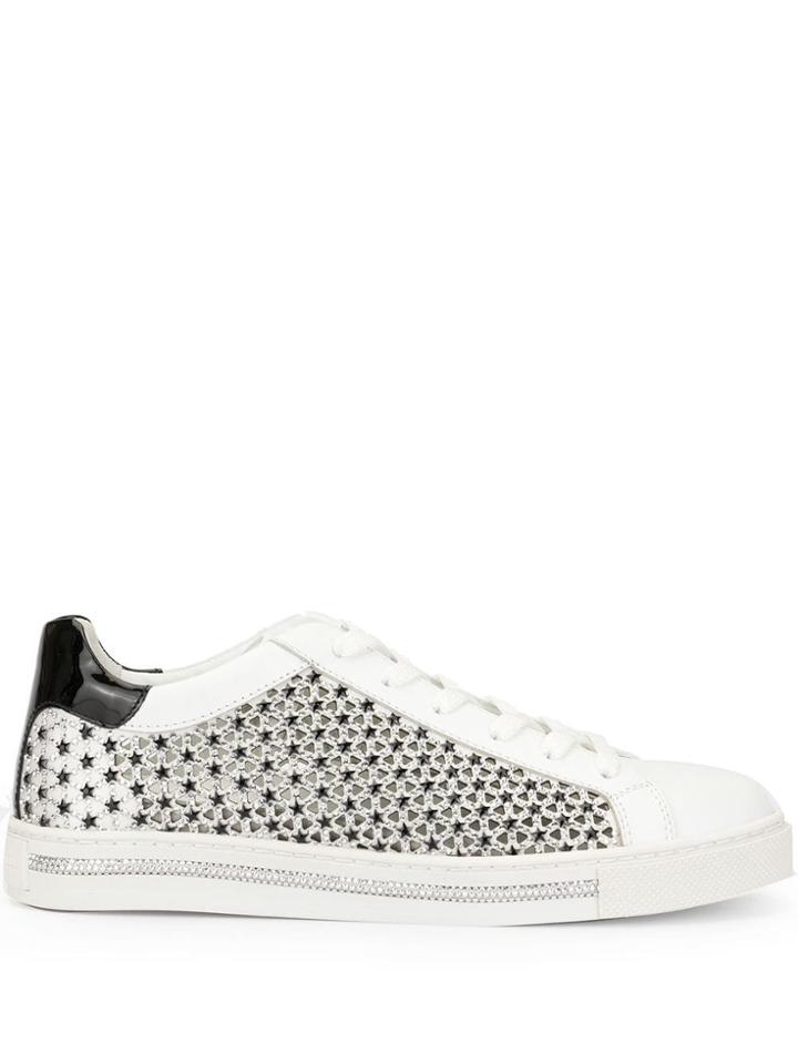 René Caovilla Xtra Stelina Laser-cut Sneakers - White