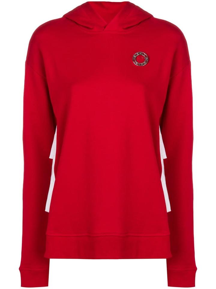 Karl Lagerfeld Ruffle Back Hoodie W/logo Tape - Red