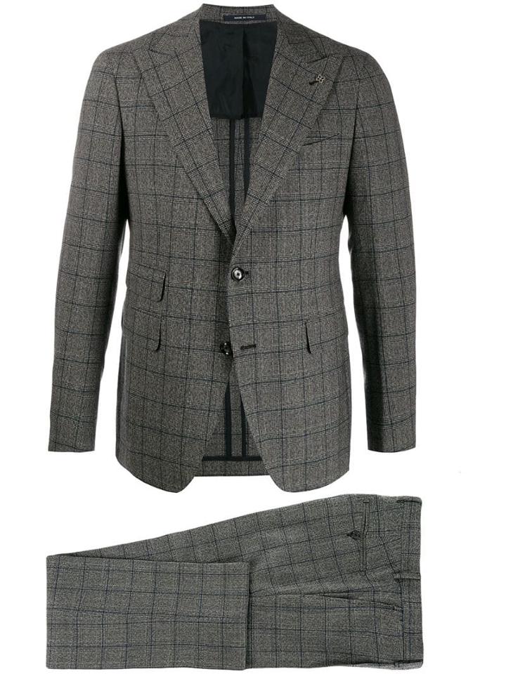 Tagliatore Single Breasted Checked Suit - Black
