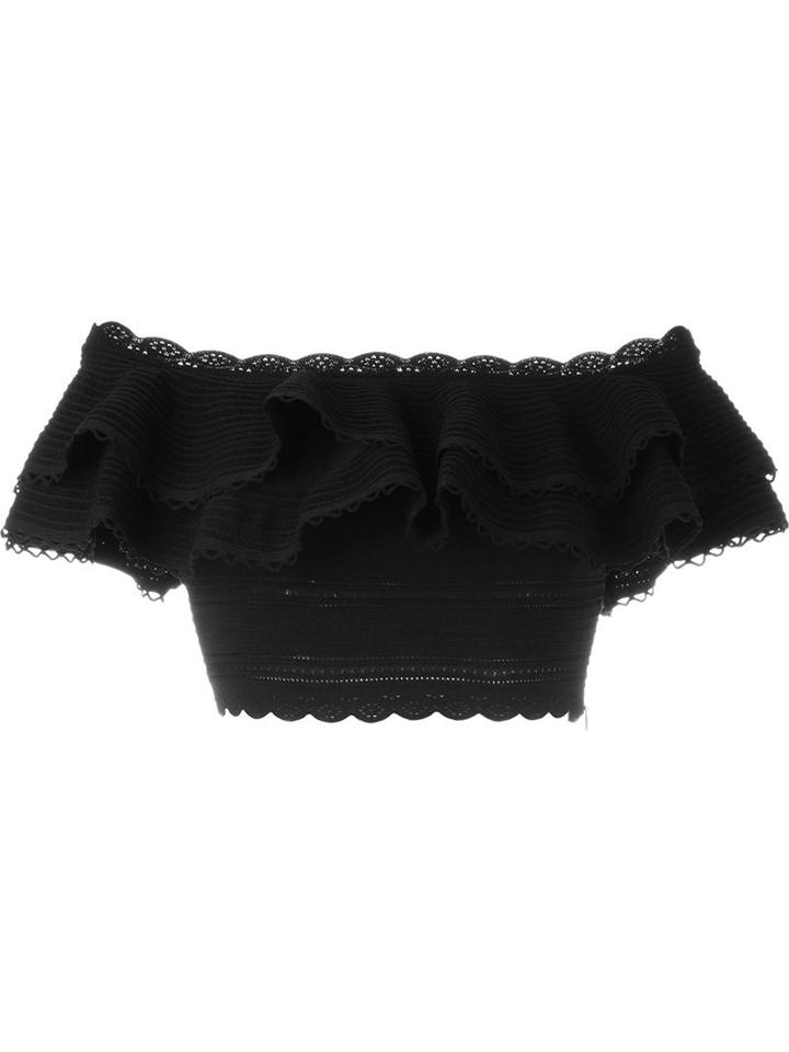 Alexander Mcqueen Cropped Off-shoulder Top