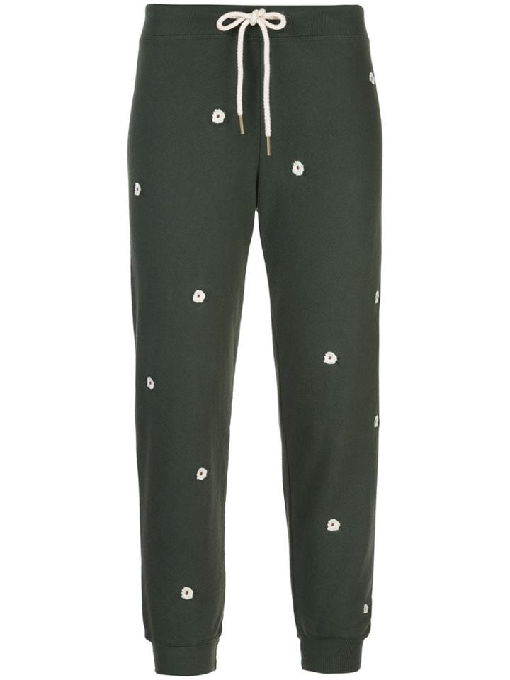The Great. Wildflower Embroidery Sweatpants - Green