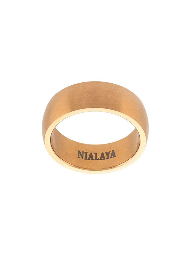 Nialaya Jewelry Polished Curved Ring - Yellow & Orange