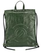 Zanellato Logo Embossed Backpack - Green