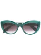 Alexander Mcqueen Cat Eye Sunglasse, Women's, Size: 53, Green, Acetate