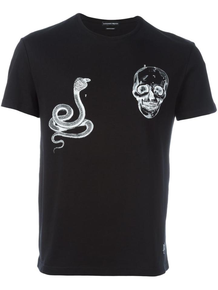 Alexander Mcqueen Skull And Snake Print T-shirt