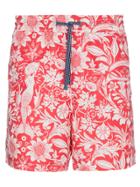 Riz Red Swim Shorts With Sea Print