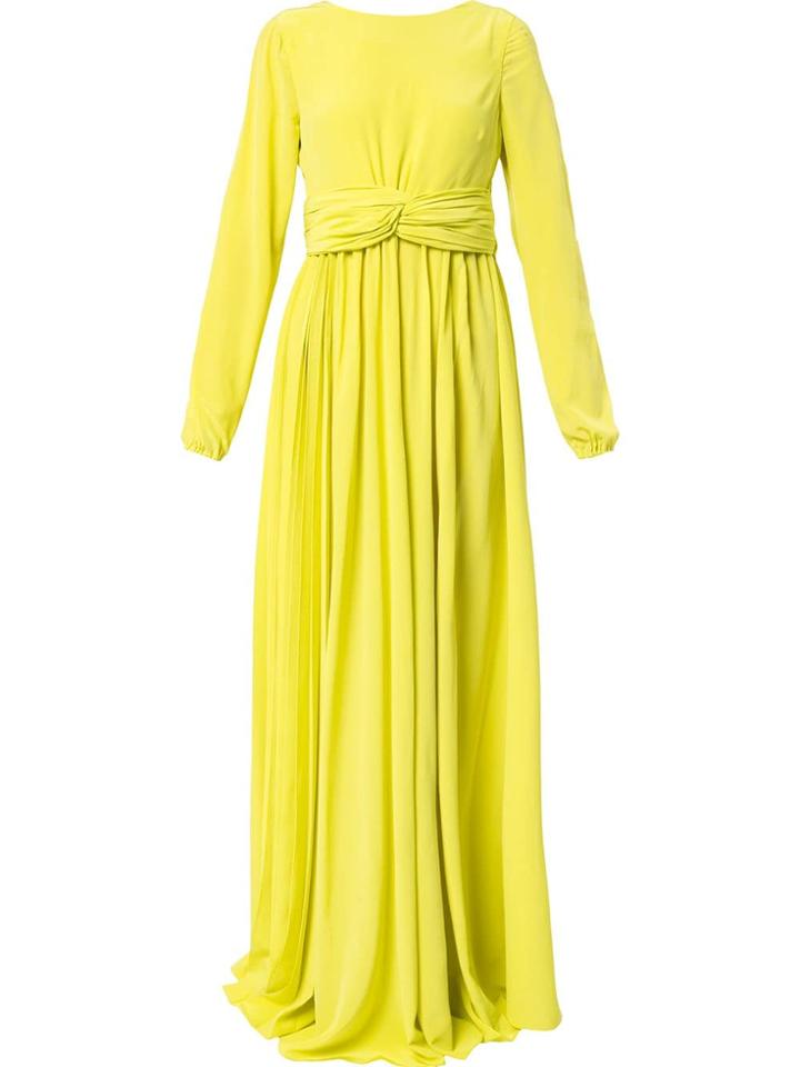 Rochas Empire Line Long-sleeved Dress - Green