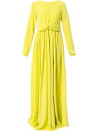 Rochas Empire Line Long-sleeved Dress - Green