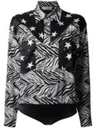 Faith Connexion Star And Zebra Print Shirt - Black