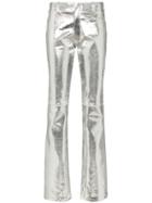 Marine Serre Metallic Straight Leg Jeans - Silver
