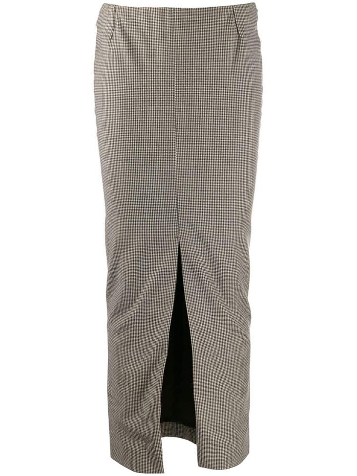 Romeo Gigli Pre-owned 1997 Houndstooth Fitted Skirt - Grey