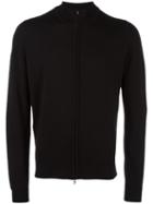 John Smedley High Neck Zipped Cardigan, Men's, Size: Small, Black, Merino/virgin Wool