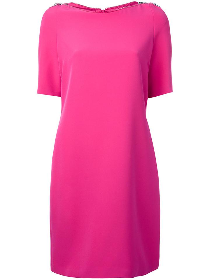 Jeremy Scott - Midi Shift Dress - Women - Polyester/other Fibers - 42, Pink/purple, Polyester/other Fibers