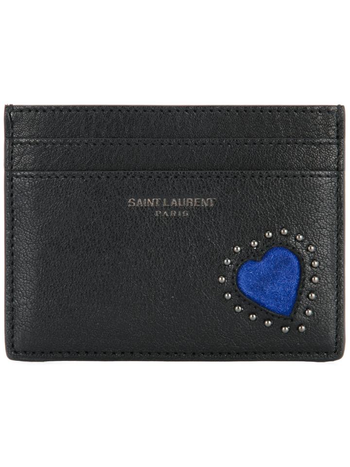 Saint Laurent Studded Heart Cardholder - Black