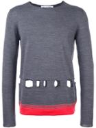 Comme Des Garçons Shirt Cut-off Detailing Sweater, Men's, Size: Large, Grey, Acrylic/wool
