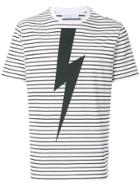 Neil Barrett Thunderbolt Striped T-shirt - White