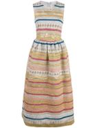 Molly Goddard Striped Midi Dress - Silver