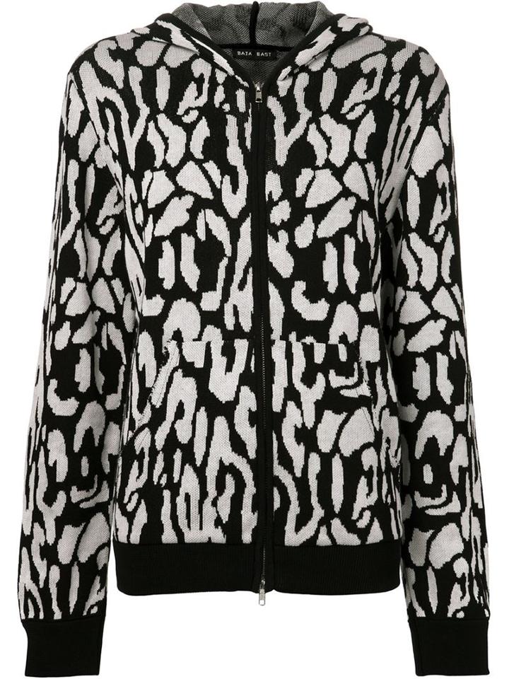 Baja East Intarsia Hoodie, Women's, Size: 1, Black, Cotton