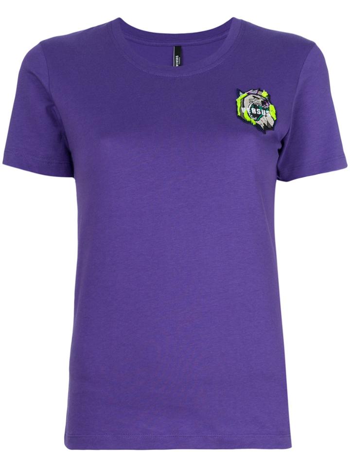Versus Wolf Patch-appliquéd T-shirt - Pink & Purple