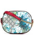 Gucci Floral Print Crossbody Bag, Women's, Red, Calf Leather
