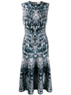 Alexander Mcqueen Intarsia Knit Dress - Blue