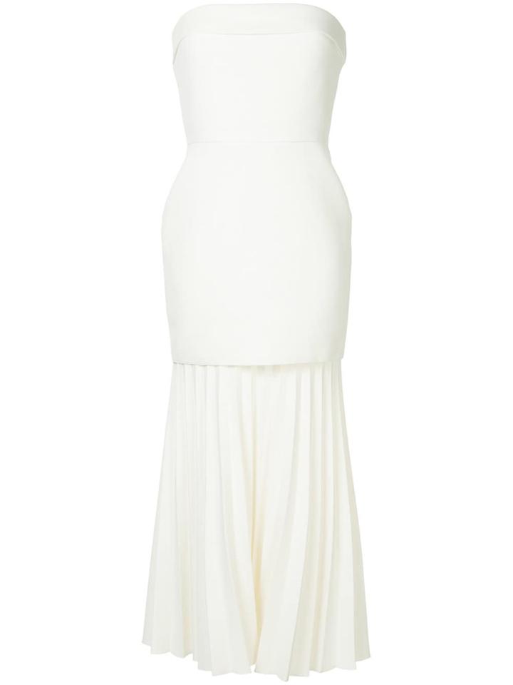 Dion Lee Pleated Strapless Dress - White