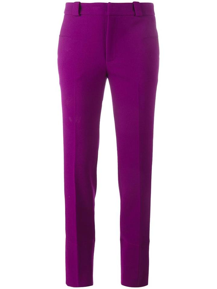 Roland Mouret Straight Leg Trousers, Women's, Size: 6, Pink/purple, Silk/polyester/spandex/elastane/viscose