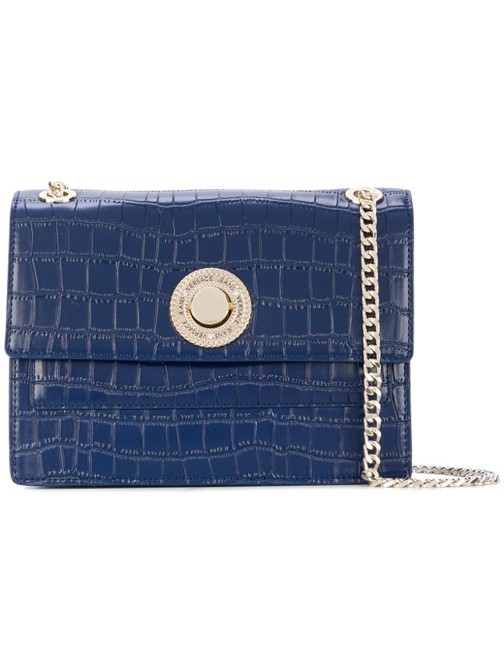 Versace Jeans Mock Croc Cross Body Bag - Blue