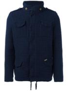Bark Knitted Shirt Jacket, Men's, Size: Xxl, Blue, Polyester/wool/polyamide