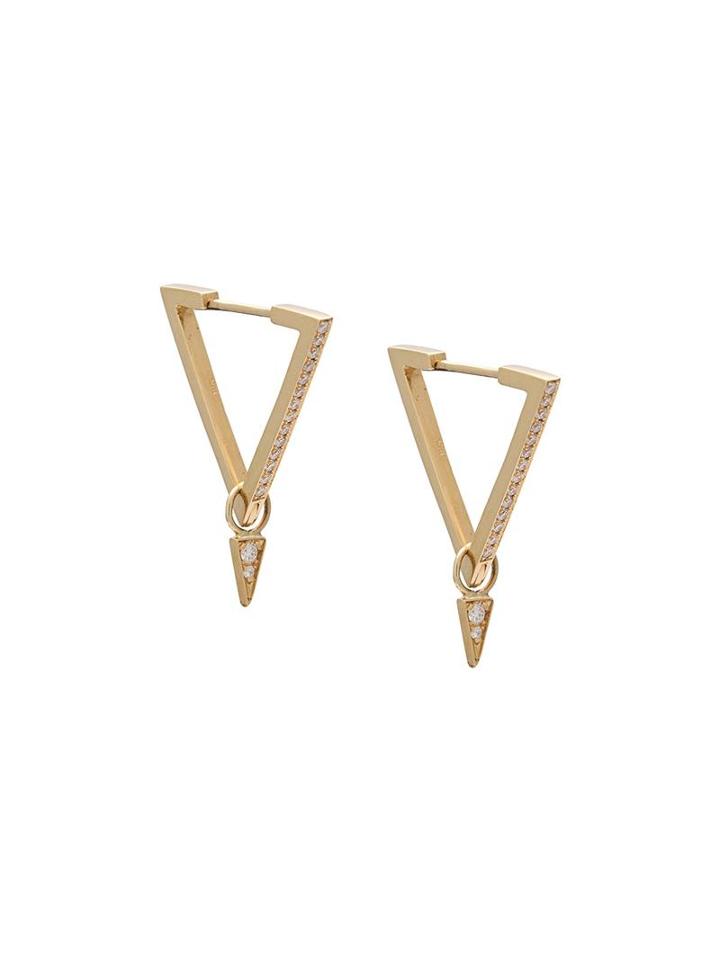 Azlee Circuit Diamond Hoop Earrings, Women's, Metallic