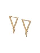 Azlee Circuit Diamond Hoop Earrings, Women's, Metallic