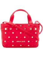 Armani Jeans Studded Medium Tote, Women's, Red