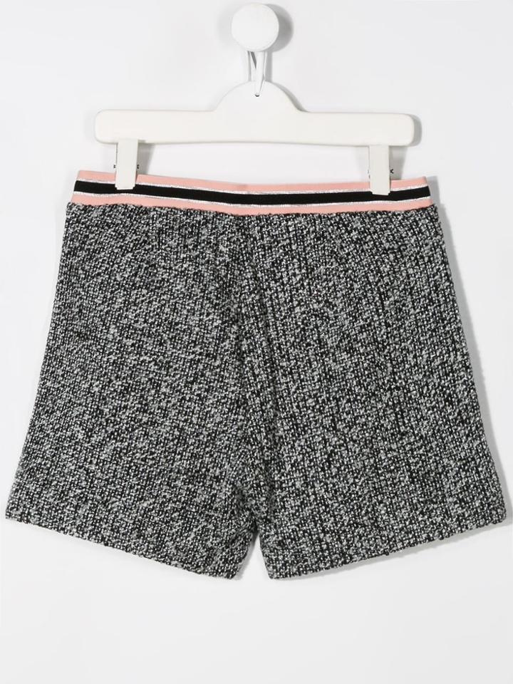 Karl Lagerfeld Kids Teen Bouclé-tweed Shorts - Black