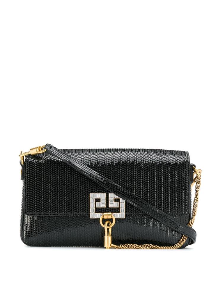 Givenchy Snakeskin Effect Charm Bag - Black
