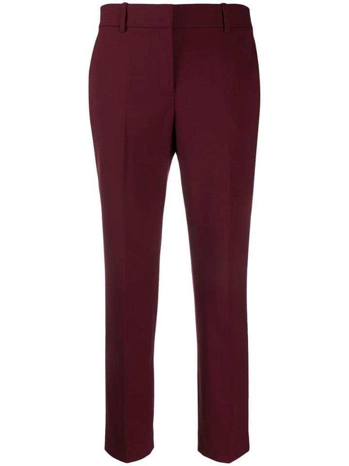 Theory Jetted Crop Trousers - Red