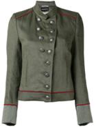 Ann Demeulemeester Military Stand-up Collar Jacket, Women's, Size: 40, Green, Cotton/linen/flax/rayon