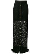 Fausto Puglisi Long Lace Skirt - Black