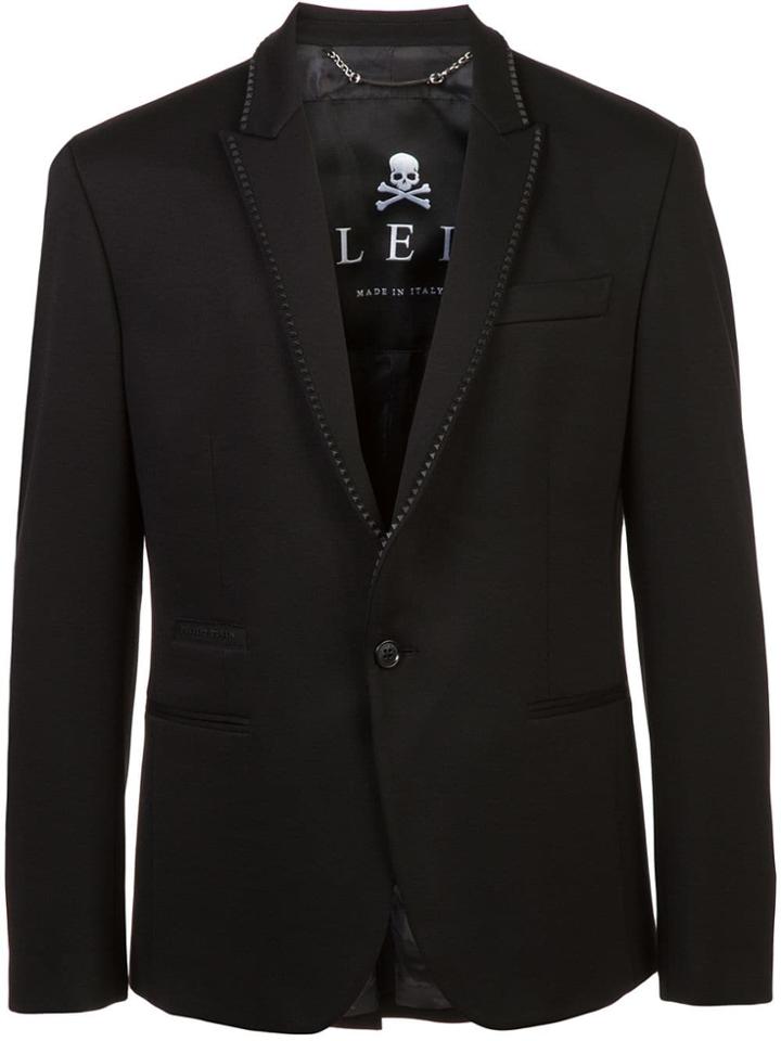 Philipp Plein Studded Collar Blazer - Black