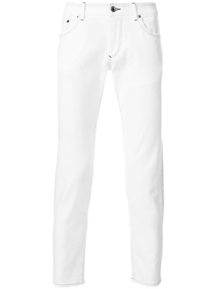 Dolce & Gabbana Slim Fit Jeans With Contrast Stitching - White