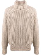 Ami Paris Rib Turtle Neck Jumper - Neutrals
