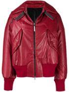 Isaac Sellam Experience Leather Bomber Jacket - Red