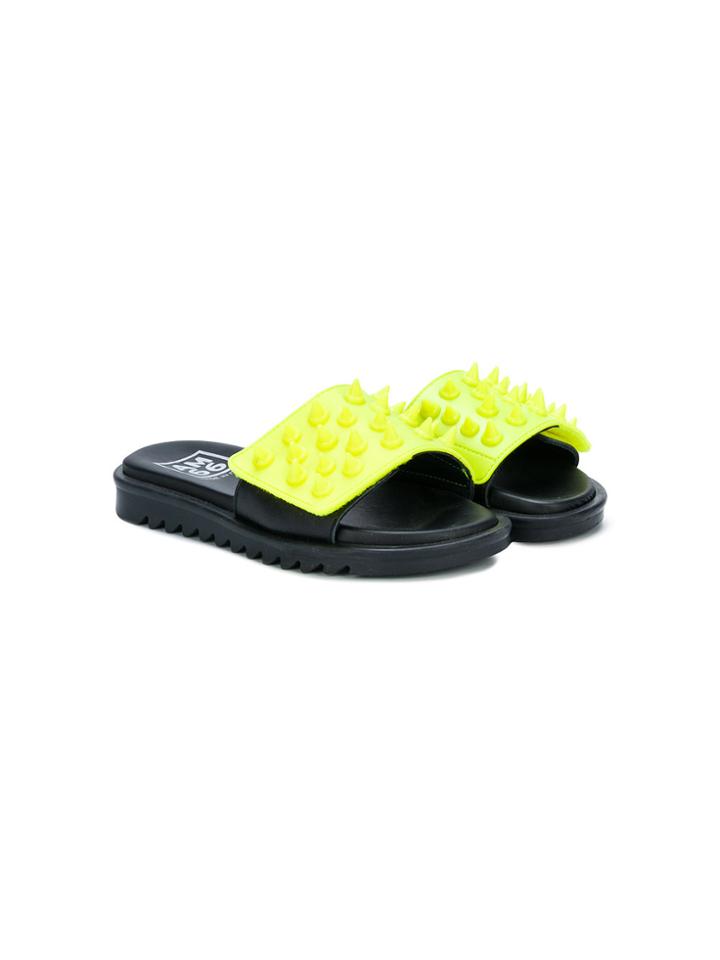 Am66 Teen Spike Stud Sliders - Yellow & Orange
