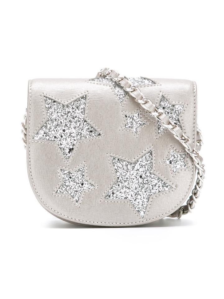 Roberto Cavalli Kids Glitter Star Shoulder Bag, Girl's, Grey